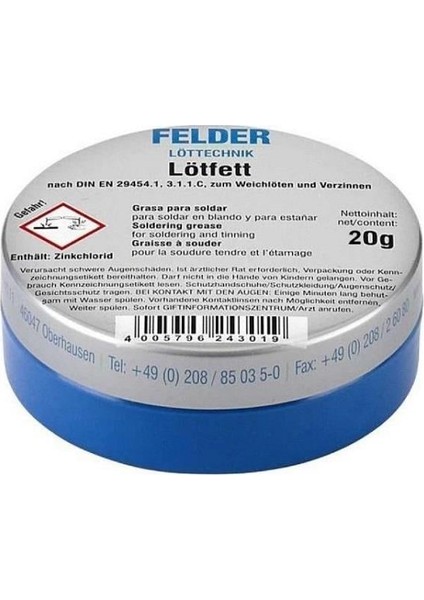 Lötfett 20 gr Lehim Pastası Kalaylama ve Lehimleme Için Profesyonel Lehimleme Yağı