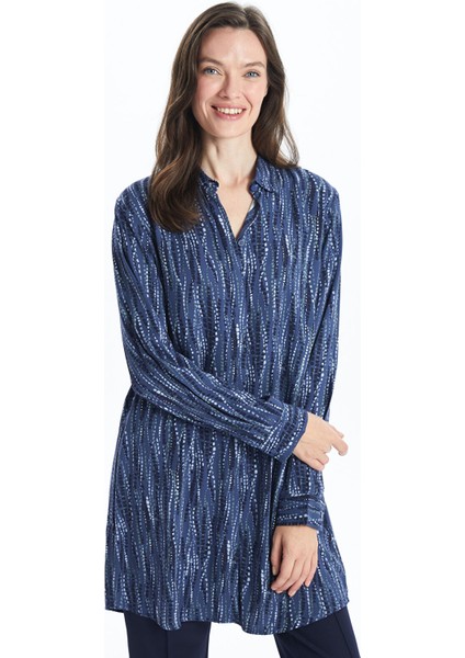 Yeni Sezon Desenli Kadın Gömlek Tunik