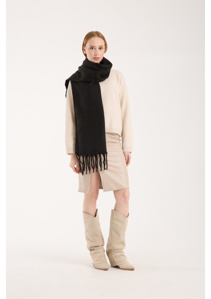 Unisex Puffy Düz Renk Şal Atkı modelleri