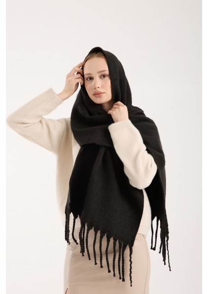 Unisex Puffy Düz Renk Şal Atkı