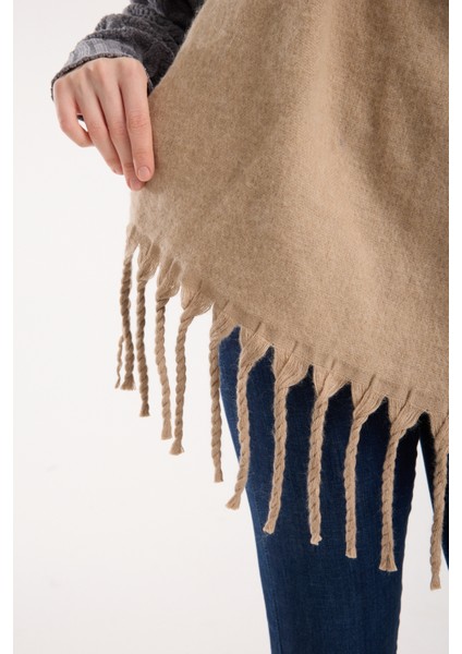 Unisex Puffy Düz Renk Şal Atkı