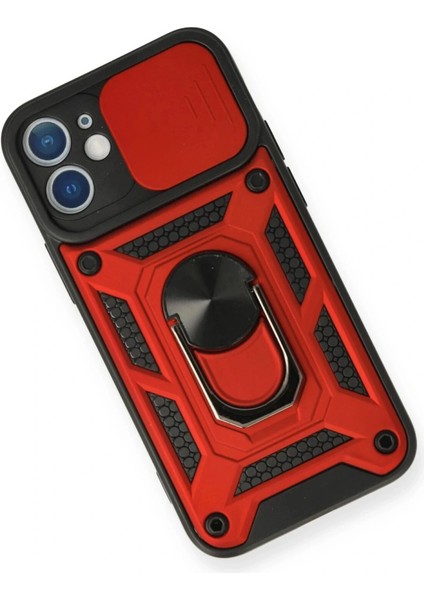 iPhone 11 Kılıf Pars Lens Yüzüklü Silikon - Kırmızı modelleri