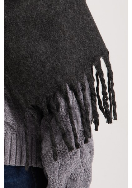 Unisex Puffy Düz Renk Şal Atkı