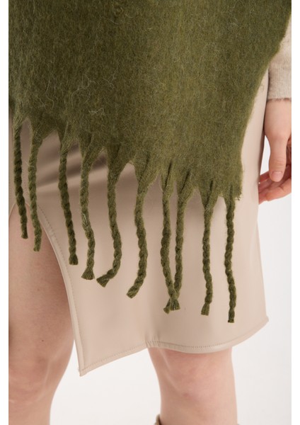 Unisex Puffy Düz Renk Şal Atkı