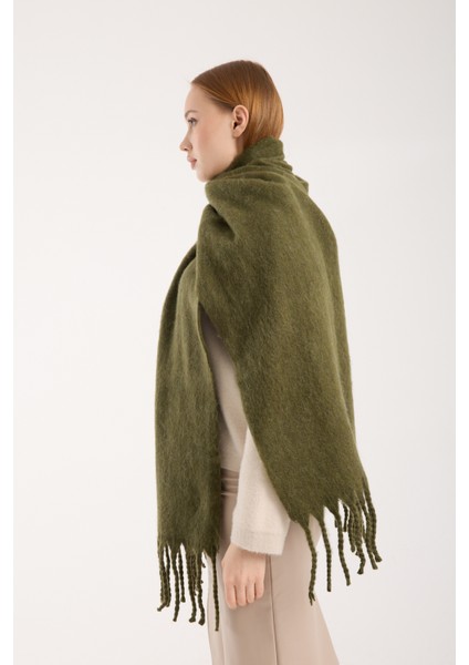 Unisex Puffy Düz Renk Şal Atkı