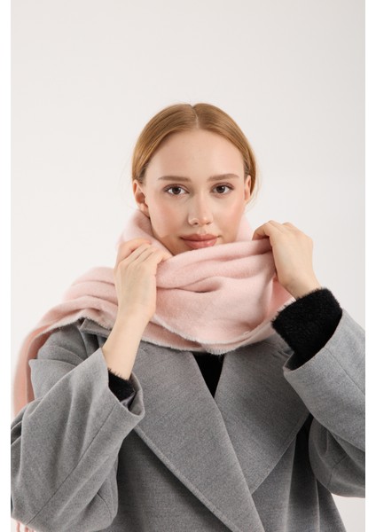 Unisex Puffy Düz Renk Şal Atkı