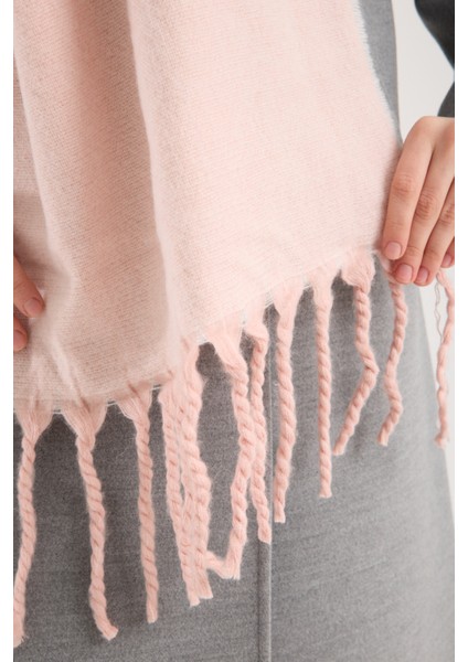 Unisex Puffy Düz Renk Şal Atkı