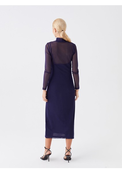 Yeni Sezon Dik Yaka Düz Uzun Kollu Elbise indirimleri