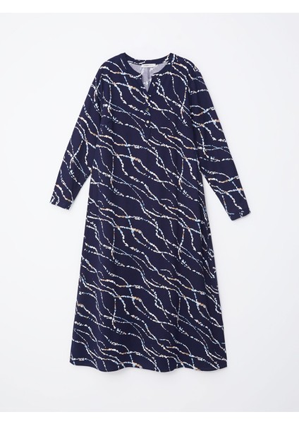 Yeni Sezon Kaçık Yaka Desenli Elbise indirimleri