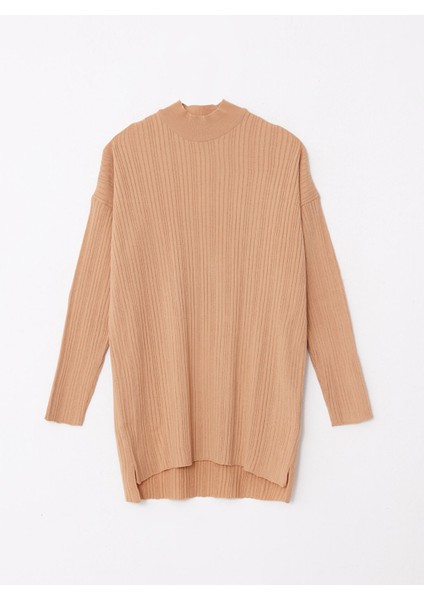 Yeni Sezon Yarım Balıkçı Yaka Çizgili Uzun Kollu Kadın Triko Tunik indirimleri