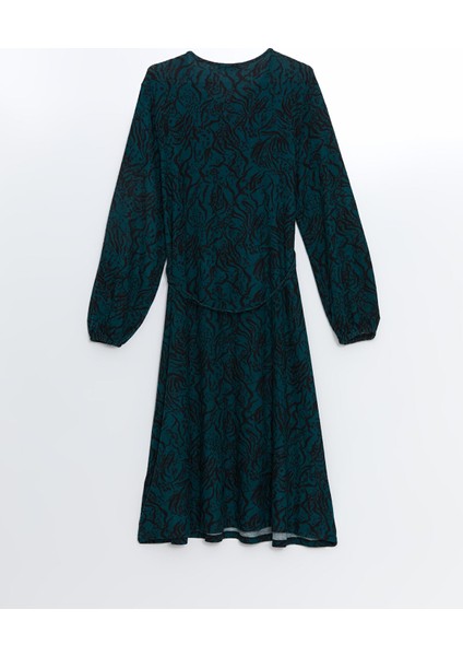 Yeni Sezon Bisiklet Yaka Desenli A Kesim Elbise fiyatları