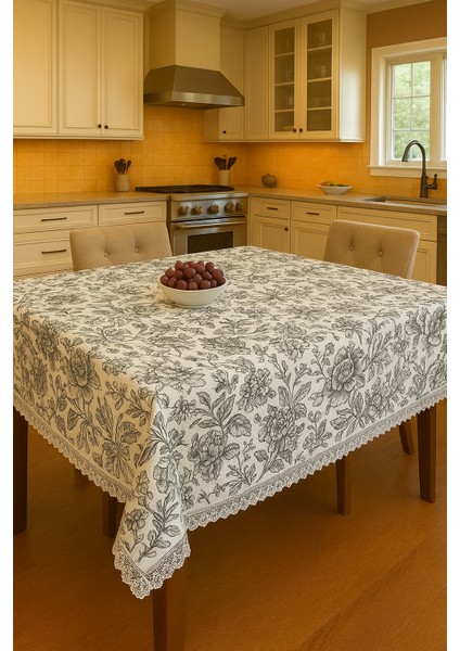 Çiçek Desenli Yeşil Masa Örtüsü Dertsiz Silinebilir Şık Sofra Bezi Lüks Çeyizlik Kaliteli Kumaş modelleri