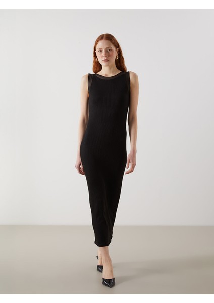 Yeni Sezon Bisiklet Yaka Dokulu Elbise