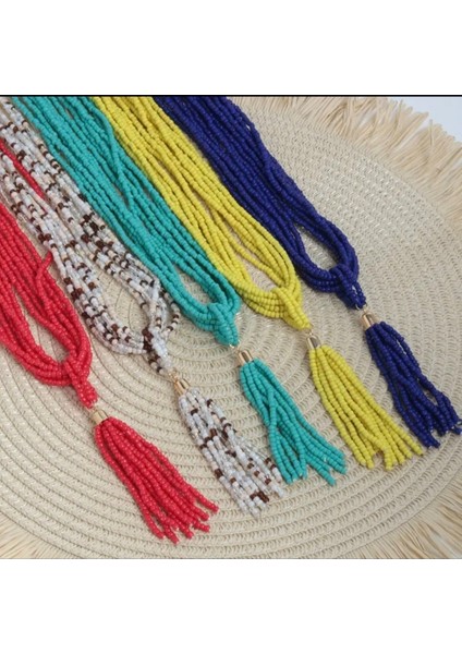 Boncuk Çoklu Tasarım Kolye fırsatları