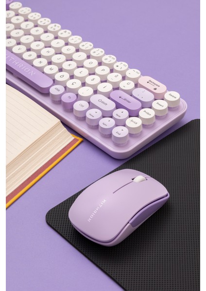 Retro Pastel Renkli Kablosuz Klavye ve Mouse Seti - Türkçe Q Klavye indirimleri