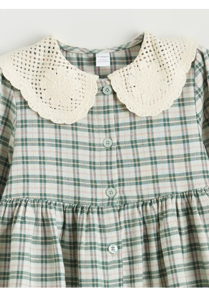 Yeni Sezon Bebe Yaka Ekose Desen Flanel Kız Çocuk Elbise fiyatları