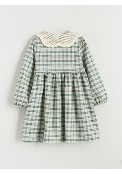 Yeni Sezon Bebe Yaka Ekose Desen Flanel Kız Çocuk Elbise modelleri