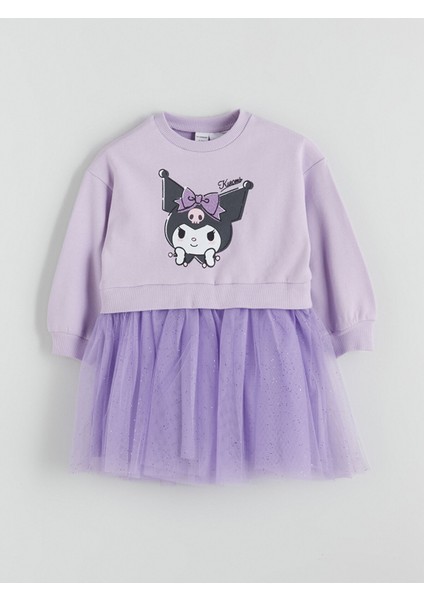 Yeni Sezon Bisiklet Yaka Kuromi Baskılı Kız Çocuk Elbise modelleri