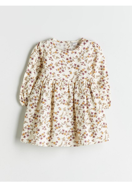 Yeni Sezon Bisiklet Yaka Uzun Kollu Desenli Kız Çocuk Elbise ve Süveter 2'li Takım fırsatları