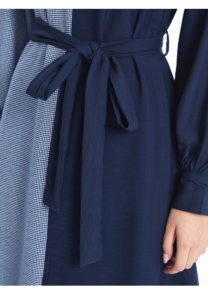 Yeni Sezon Gömlek Yaka Renk Bloklu Elbise modelleri