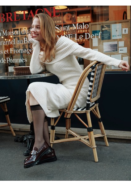 Yeni Sezon Kayık Yaka Kadın Triko Elbise