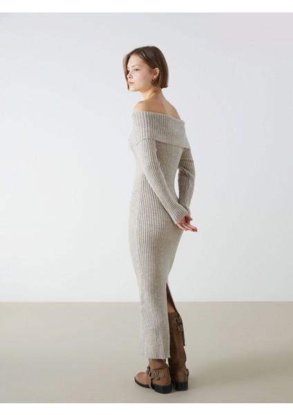 Yeni Sezon Kayık Yaka Kadın Triko Elbise fiyatları