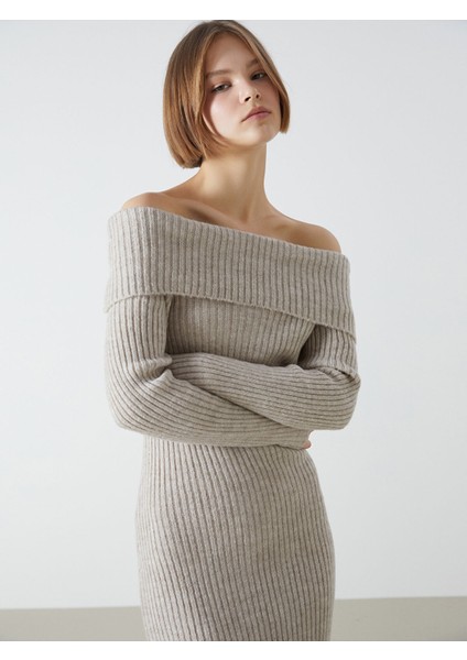 Yeni Sezon Kayık Yaka Kadın Triko Elbise indirimleri