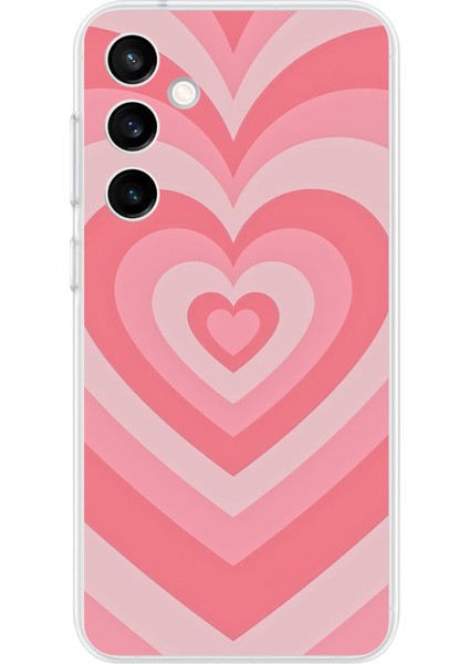 Samsung Galaxy S23 Fe Uyumlu Pembe Kalpler Baskılı Silikon Kılıf