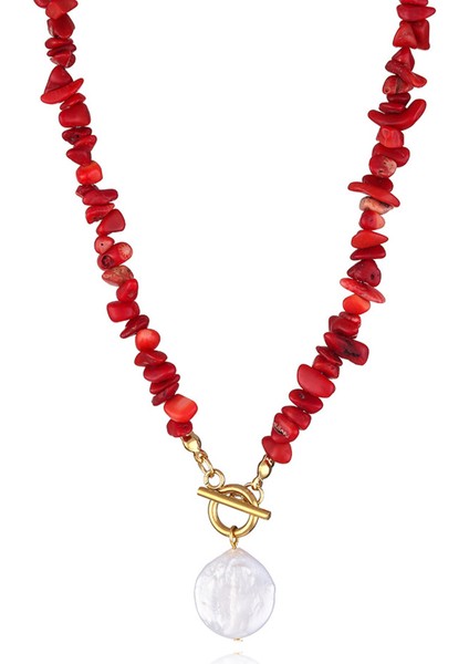 Kırmızı Mercan Doğal Taşli Kolye Renk Seçeneği Var fiyatları