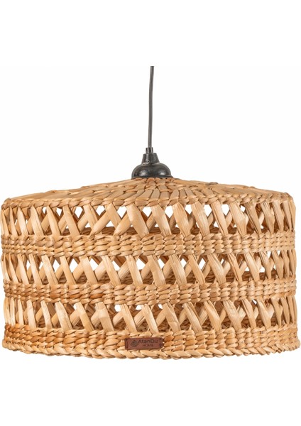 Doğal Hasır Avize – 41 cm | %100 El Yapımı Bohem Rustik Tavan Aydınlatma | E27 Duy Uyumlu modelleri