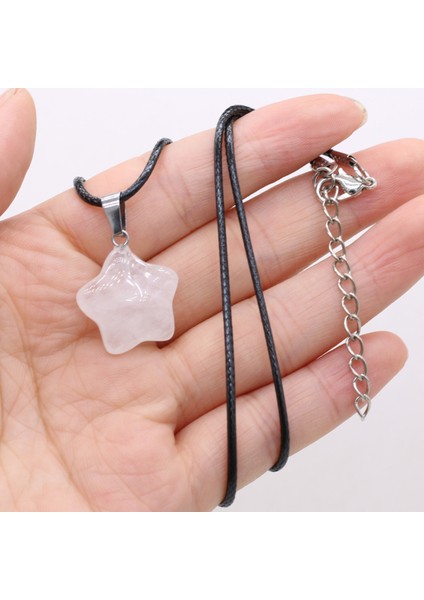 Derili Kuvars Dögal Tasli Yıldız Uçlu Kolye