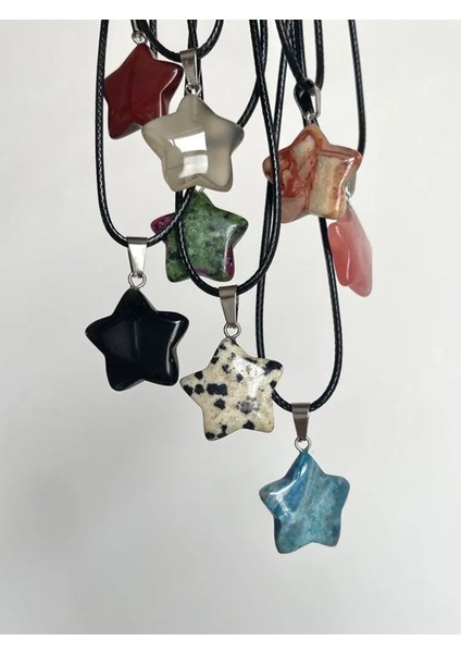 Derili Kuvars Dögal Tasli Yıldız Uçlu Kolye modelleri