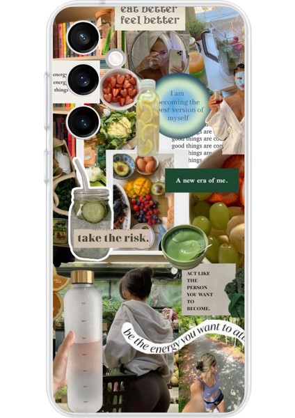 Samsung Galaxy S23 Fe Uyumlu Sağlıklı Yaşam Diyet Motivasyon Baskılı Silikon Kılıf