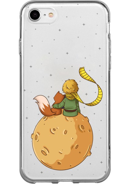 iPhone 6 - 6s Uyumlu Küçük Prens Gezegen Boa Tasarımlı Baskılı Silikon Kılıf