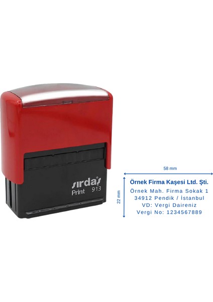 913 Kişiye Özel Kaşe 58X22 mm