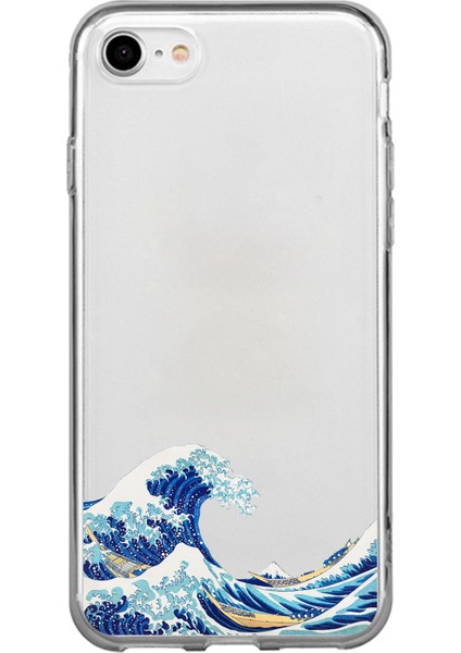 iPhone 6 - 6s Uyumlu Kanagawa Oki Nami Ura Dalgası Tasarımlı Baskılı Silikon Kılıf