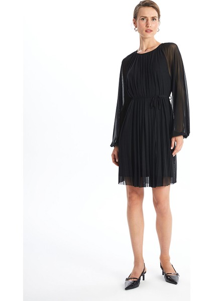 Yeni Sezon Bisiklet Yaka Kadın Şifon Elbise fiyatları