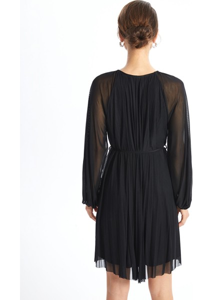 Yeni Sezon Bisiklet Yaka Kadın Şifon Elbise fırsatları