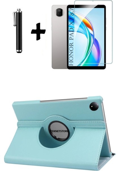 Honor Pad X7 8.7 Inç 2025 Kılıf Ekran Koruyucu Kalem Seti 360 Dönebilen Koruyucu Ön Arka Kapak