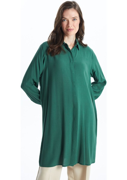 Yeni Sezon Krinkle Kadın Gömlek Tunik