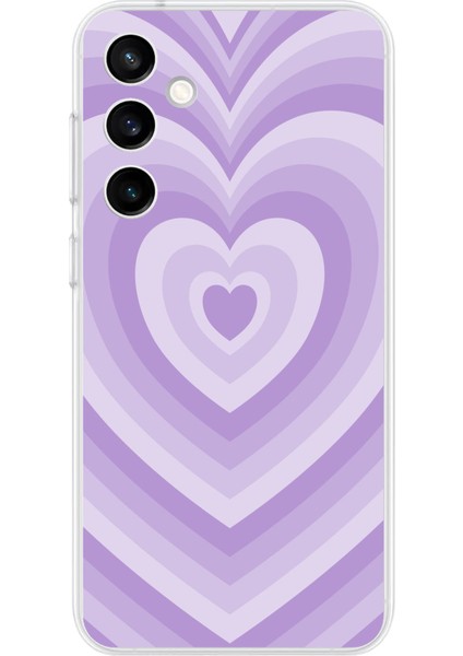 Samsung Galaxy S23 Fe Uyumlu Mor Kalp Dalgalar Tasarımlı Baskılı Silikon Kılıf