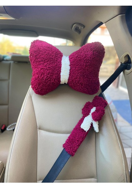 Oto Koltuğu Boyun Yastığı ve Emniyet Kemeri Kılıfı- Pelüş Araç Yastığı ve Emniyet Kemeri Seti fiyatları