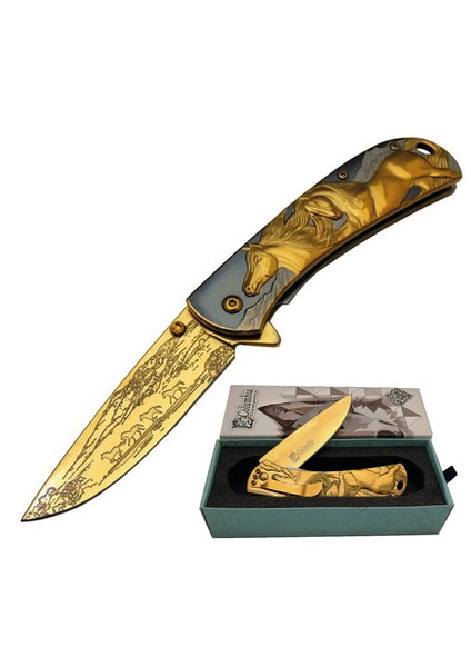 Columbia Atlı Çakı FX-2021-A 20 cm Kutulu Paslanmaz Cep Çakı