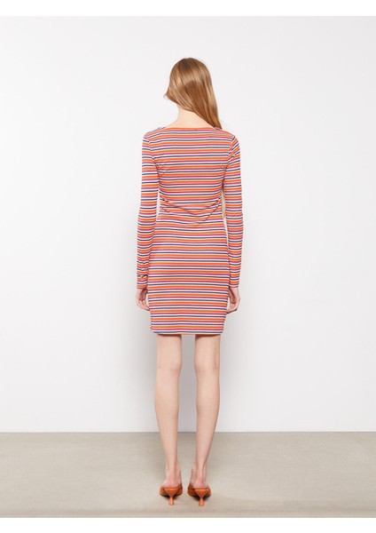 Yeni Sezon V Yaka Çizgili Uzun Kollu Kadın Bodycon Elbise fırsatları