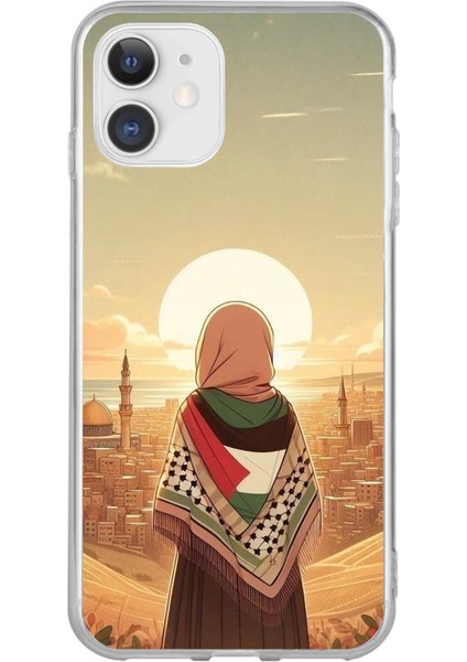 iPhone 11 Uyumlu Filistine Özgürlük Kız Baskılı Silikon Kılıf