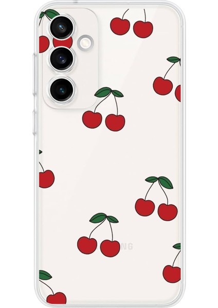 Samsung Galaxy S23 Fe Uyumlu Kirazlar Tasarımlı Baskılı Silikon Kılıf