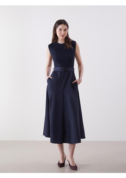 Yeni Sezon Bisiklet Yaka Kadın Elbise