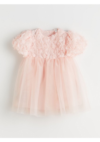 Yeni Sezon Bisiklet Yaka Kız Çocuk Abiye Elbise