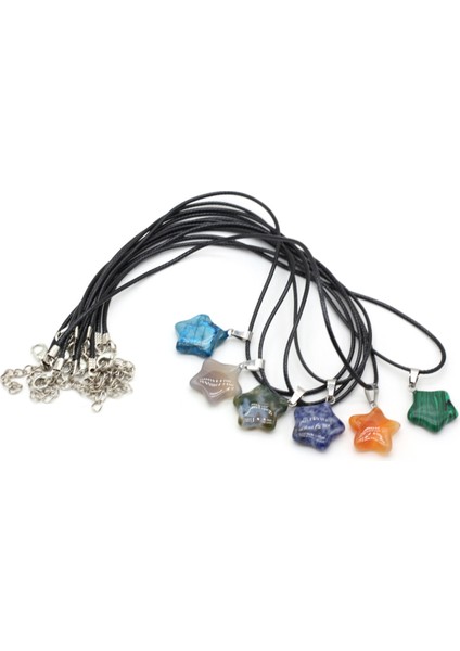 Derili Akik Dögal Taşli Yıldız Uçlu Kolye fiyatları