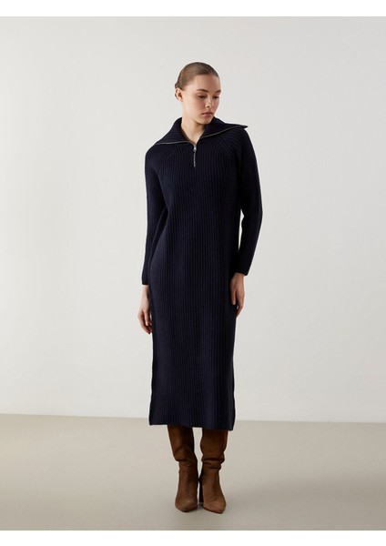 Yeni Sezon Kayık Yaka Kadın Triko Elbise